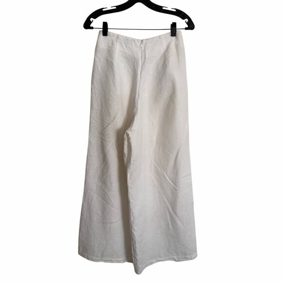Faithfull the Brand Wide Leg Linen Pants White S - Picture 4 of 8
